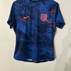 England Football Fifa World Cup Nike Blue and Red Soccer Jersey